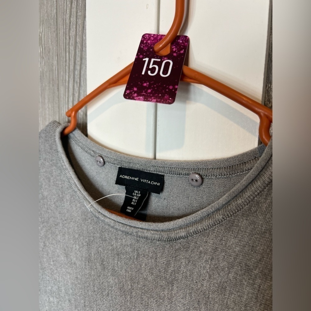 B14.11 Adrienne Vittadini lightweight sweater grey S - Picture 3 of 6